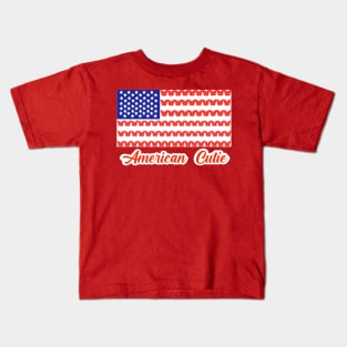 American Cutie Butterfly Flag Kids T-Shirt